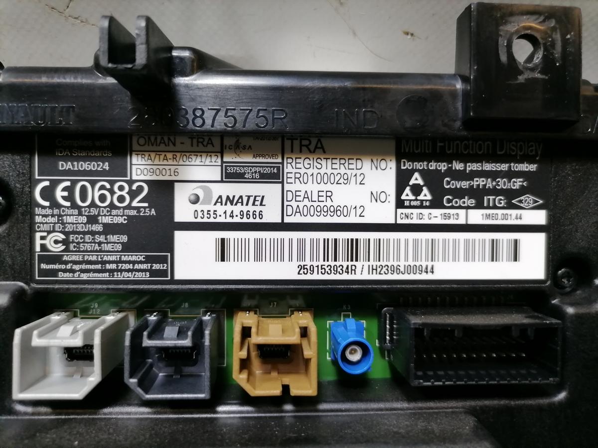 Renault Captur 1 original Display Monitor Anzeige Bj.2017